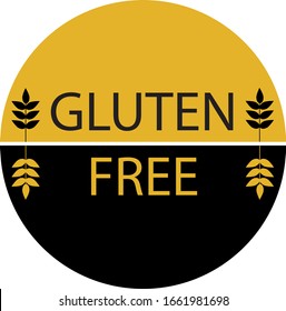 Gluten free logo vector icon in minimalist style