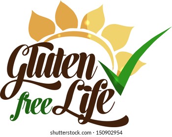 Gluten free message. Isolated on a white background. 
