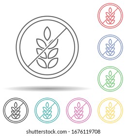 Gluten free multi color set icon. Simple thin line, outline vector of gmo icons for ui and ux, website or mobile application
