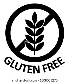gluten free no flour vector icon badge for packaging