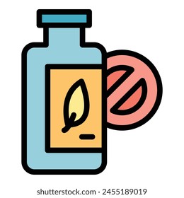 Gluten free oil bottle icon outline vector. Diet product. Food vegan color flat