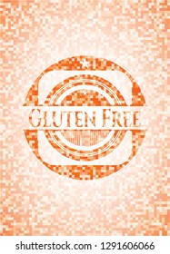 Gluten Free orange mosaic emblem with background