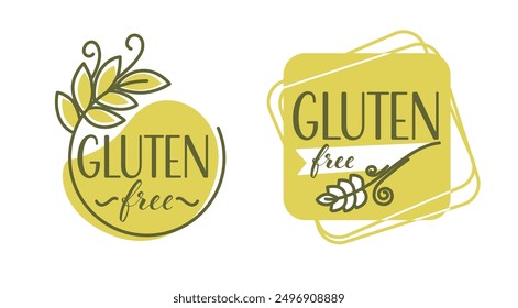 Vector orgánico sin gluten de la etiqueta