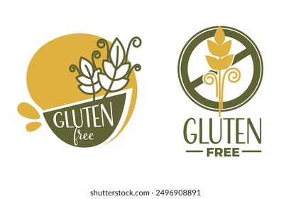 Gluten Free Organic Label vector