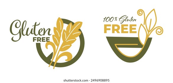 Gluten Free Organic Label vector