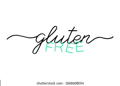 Gluten free Product food organic nature hand written lettering,  label badge for groceries, stores, packaging and advertising.