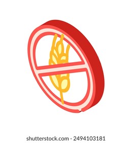 gluten free product label warning isometric icon vector. gluten free product label warning sign. isolated symbol illustration