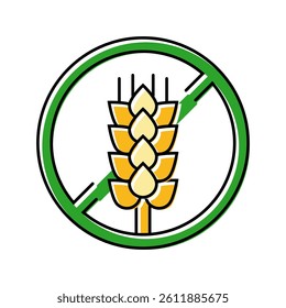 gluten free product label warning color icon vector. gluten free product label warning sign. isolated symbol illustration