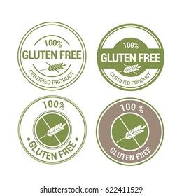Gluten free product labels vector set 
