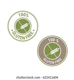 Gluten free product labels vector set 