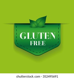 Gluten free ribbon vector label