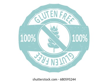 Gluten free. Rubber stamp. Flat vector.