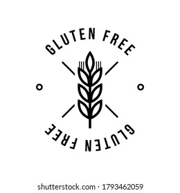 Gluten free seals. Black and white designs, can be used as stamp, seals, badges, for packaging, logo. Vector illustration