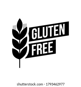 Gluten free seals. Black and white designs, can be used as stamp, seals, badges, for packaging, logo. Vector illustration