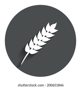 Gluten free sign icon. No gluten symbol. Circle flat button with shadow. Modern UI website navigation. Vector