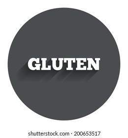 Gluten free sign icon. No gluten symbol. Circle flat button with shadow. Modern UI website navigation. Vector