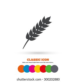 Gluten free sign icon. No gluten symbol. Classic flat icon. Colored circles. Vector