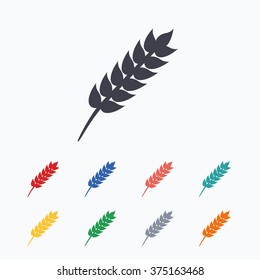Gluten free sign icon. No gluten symbol. Colored flat icons on white background.