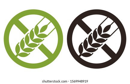 Gluten free sign set isolated on white background