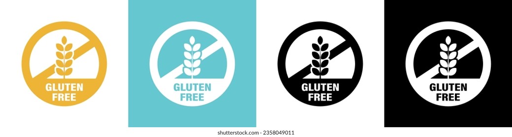 Gluten free sign. Gluten free sticker, label, emblem or template. No gluten. Vector