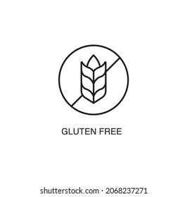 Gluten free simple thin line icon vector illustration