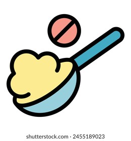 Gluten free spoon icon outline vector. Food grain. Organic wheat color flat