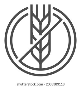 Gluten free, square line vector icon.