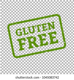 Gluten Free Stamp Sign Transparent Background, Vector Illustration