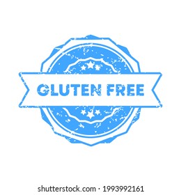 Gluten free stamp. Vector. Gluten free badge icon. Certified badge logo. Stamp Template. Label, Sticker, Icons. Gmo free natural product. Vector EPS 10. Isolated on white background.