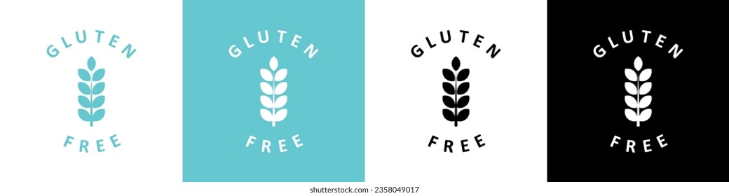 Gluten free sticker, label or emblem. Gluten free sign. No gluten sign for products. Vector