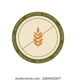 Gluten free sticker. The label is gluten free. Icon of healthy food, diet, vegan menu. EPS 10 vector icon.