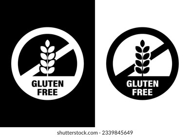 Gluten free sticker, label or template. Gluten-free icon. Diet concept. Healthy eating. organic foods. Vector illustration