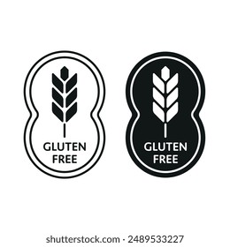 gluten free sticker on white background. gluten free logo. gluten free in geometric shape