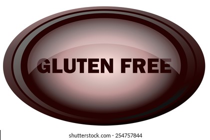 Gluten Free Sticker Sign, Vector Illustration isolated on White Background. 