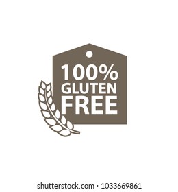 Gluten free sticker. Gluten free tag