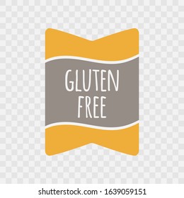 Gluten Free sticker. Vector sign isolated on transparent background. Illustration symbol for food icon, label, product, healthy eating, lifestyle, celiac disease