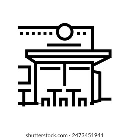 gluten free street food cafe line icon vector. gluten free street food cafe sign. isolated contour symbol black illustration