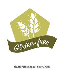 Gluten Free Substance In Cereal Grains Logo Design With Wheat