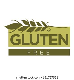 Gluten free substance in cereal grains logo design with wheat