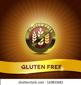 Gluten free symbol and bright background. Harmonic color combinations.