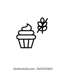 and gluten free symbol. Dietary restrictions, food labelling. Pixel perfect, editable stroke vector icon