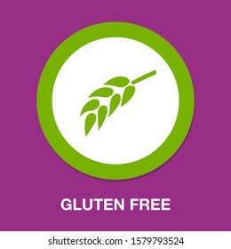Gluten free symbol icon - healthy and organic symbol, vector wheat illustration