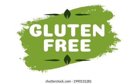 Gluten free symbol for natural product, healthy food, fresh food, organic product, vegan food, farm fresh food, bio and eco label template watercolor shapes isolated on background.