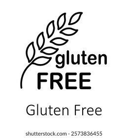 Gluten Free. Symbol promoting health-conscious, wheat-free, and allergen-free options.