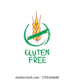 Gluten Free Symbol. Wheat in a round frame.