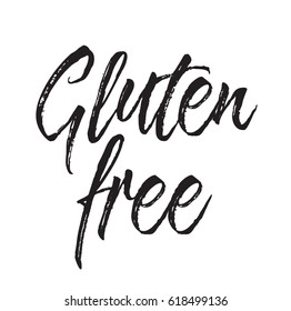 gluten free, text design. Vector calligraphy. Typography poster. Usable as background.