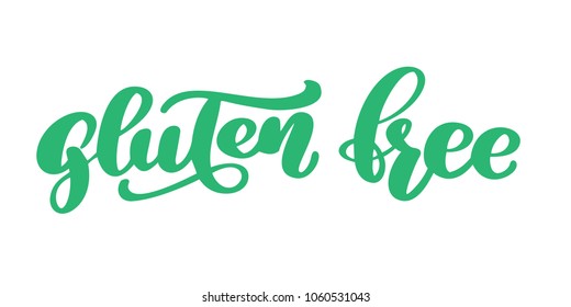 Gluten free text Hand drawn lettering phrase isolated on white background. Vector illustration calligraphy quote