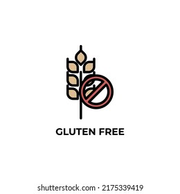 gluten free vector icon. Colorful flat design vector illustration. Vector graphics