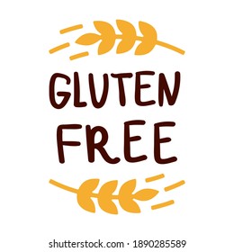 Gluten free vector icon flat web sign symbol logo or label with ear