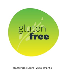 Gluten Free vector icon. Food sticker. Green gradient isolated label. Symbol for product, allergy, diet, design element, sign